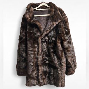 Vintage brown faux fur coat